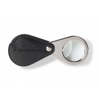 LU25 Foldaway Pocket Magnifier With 3x Magnification And Black Leather Protective Case - Stamp Tongs, Magnifiers And Microscopes