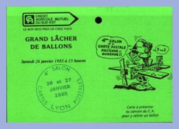 Carte Lacher Ballons - Lyon (69) - 2 Janv 1985. 4eme Salon De La Carte Postale Ancienne Et Moderne - Bourses & Salons De Collections