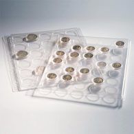 Plastic Sheets ENCAP, Clear Pockets For 20 Square Coin Capsules QUADRUM 50 X 50 Mm - Altri & Non Classificati