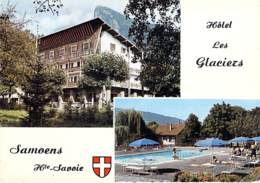 74 - SAMOENS : Hotel " LES GLACIERS " Prop. DUSAUGEY - CPSM Dentelée Grand Format - Haute Savoie - Samoëns