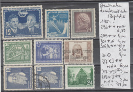 TIMBRES NEUF** D ALLEMAGNE DDR 1951 ** MNH / * / ° /Nr VOIR SUR PAPIER AVEC TIMBRES COTE   97.60  € - Unused Stamps