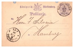 Allemagne Wurtemberg Entiers Postaux - 2 Perforations - Enteros Postales