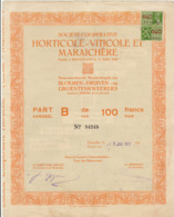 HORTICOLE VITICOLE MARAICHERE Fondée à Bruxelles En 1900 Belgique Bloemen Druiven Groentenweekers - Agriculture