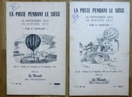 2 PLAQUETTES LA POSTE PENDANT LE SIEGE-ETUDE 1870-1871 - Documents Historiques
