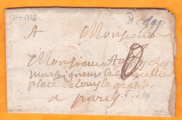1723 - Marque Postale Manuscripte De GAP Sur Lettre Pliée Avec Corresp De Tallard, Hautes Alpes Vers Paris - 1701-1800: Voorlopers XVIII