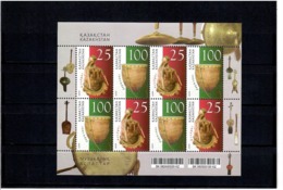 Kazakhstan 2008 .  Musical Instruments. Sheetlet Of 8 (4 Pairs).   Michel # 628-29  KB - Kazakistan