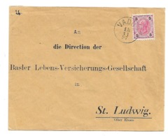 Lie015 / LIECHTENSTEIN - (Mi.Nr. 53, 5 Kr. Kaiser Franz Joseph 1897 Von Vaduz In Den Elsass - ...-1912 Precursores