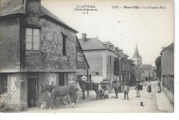 76 - OURVILLE - Le Littoral - Seine Inférieure -T.Belle Vue Animée De La Grande Rue ( Chevaux , Attelage ) - Ourville En Caux