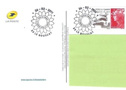 France 2011-Fête Du Timbre-Marianne De Beaujard-Cachet Du Bouscat - Cartes Postales Repiquages (avant 1995)