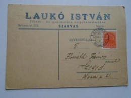 D168928  Hungary -LAUKÓ ISTVÁN  Szarvas - To Horváth János Szeged 1942 - Otros & Sin Clasificación