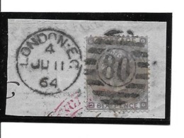 4.7.1864 Six Pence Sur Fragment Yvert 22 - Storia Postale