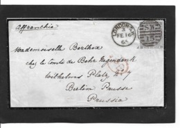 16.2.1865 Six-pence Yvert 22 - Cartas & Documentos