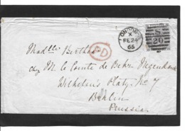 24.2.1865 Six-pence Yvert 22 - Covers & Documents