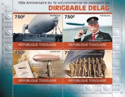 Togo 2010 MNH - 100th Anniversary Of The Firts Commercial Flight Of The Dirigible DELAG. YT 2212-2215, Mi 3559-3562 - Togo (1960-...)
