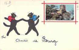 01 - BOURG : Amitiés De Bourg - CPA Fantaisie ( Illustration : Couple De Chats ) - Ain - Otros & Sin Clasificación