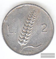 Italy Km-number. : 88 1948 Very Fine Aluminum Very Fine 1948 2 Lire Pflüger - 2 Lire