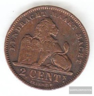 Belgium Km-number. : 36 1905 Very Fine Copper Very Fine 1905 2 Centimes Sitting Leo - 2 Cents