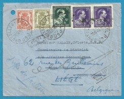 419+420+724O+724P (-10%)  Op Brief Per Luchtpost (avion) Stempel BRUXELLES Naar Congo-Belge, Stempel RETOUR... - 1946 -10%