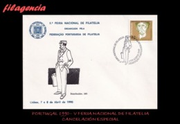 EUROPA. PORTUGAL. ENTEROS POSTALES. MATASELLO ESPECIAL 1990. V FERIA NACIONAL DE FILATELIA. CARTERO - Otros & Sin Clasificación