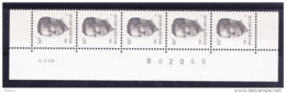 BELGIQUE COB 2352 ** MNH BANDE DE 5 DATEE 8.X.90, LIGNE PARASITAIRE. (4TJ43) - 1981-1990 Velghe