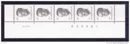 BELGIQUE COB 2352 ** MNH BANDE DE 5 DATEE 6.XI.90, LIGNE PARASITAIRE. (4TJ42) - 1981-1990 Velghe