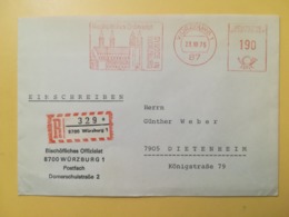 1975 BUSTA INTESTATA GERMANIA DEUTSCHE AFFRANCATURA MECCANICA ROSSA EMA SYNODE WURZBURG ANNULLO OBLITERE' GERMANY - Machine Stamps (ATM)