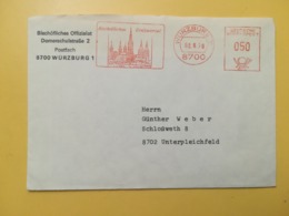 1976 BUSTA INTESTATA GERMANIA DEUTSCHE AFFRANCATURA MECCANICA ROSSA EMA ANNULLO OBLITERE' WURZBURG GERMANY - Machine Stamps (ATM)
