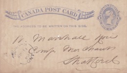 Entier - Carte Postale - Canada 1885 (voir Scan Recto-verso) - Otros & Sin Clasificación