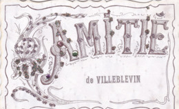 ¤¤    -   VILLEBLEVIN   -   Carte à Système à Paillettes   -   Amitié De ...........    -   ¤¤ - Villeblevin