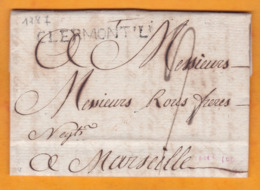 1787 - Marque Postale Clermont L' Hérault Sur Lettre Pliée Avec Correspondance De 3 Pages Vers Marseille, BdR - 1701-1800: Precursors XVIII