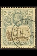 1924-33  2d Grey-black And Grey "Broken Mainmast" Variety, SG 13a, Very Fine Cds Used. For More Images, Please Visit Htt - Ascension (Ile De L')