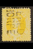 QUEENSLAND  1868-78 4d Yellow Perf 13, SG 89, Very Fine Used With Unusual 2-line Registered Town Cancel. For More Images - Autres & Non Classés