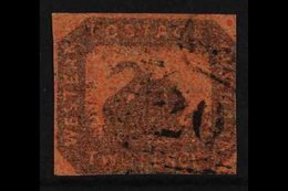 WESTERN AUSTRALIA  1857-59 2d Brown Black/red Imperf, Two Clear Margins & Two Brushing Margins, Good Used  For More Imag - Sonstige & Ohne Zuordnung