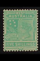 WESTERN AUSTRALIA  19065-1912 5s Emerald-green, Crown Over Double Lined A Wmk, SG 148, Well Centred, Very Fine Mint For  - Other & Unclassified