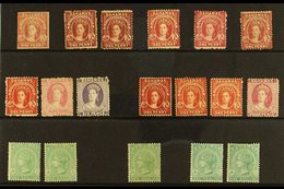 1859-98 MINT / UNUSED QV SELECTION CAT £2250+  Presented On A Stock Card. Includes 1859-60 1d Imperf On Medium To Thick  - Other & Unclassified