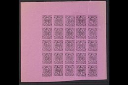 LOCAL POSTS  1867 J.B. Moens So-called "Fantasy Issues" 10pf Grey-black (Cob 4) Imperforate Pane Of 25 Issues (5 X 5) On - Other & Unclassified