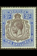 1918-22  2s Purple & Blue On Blue, Wmk Mult Crown CA, BROKEN CROWN & SCROLL Variety (early Stage), SG 51bb, Fine Mint. F - Bermudes