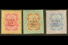 1895-95  2r, 3r, And 5r High Values Set Of India, As SG 61/63, But With SMALL TYPE OVERPRINT For Use As Specimen Stamps  - África Oriental Británica