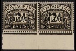 ERITREA  POSTAGE DUES 1948 20c On 2d Agate, Horizontal Pair Both Showing Variety "No Stop After A", SG ED 3a, Very Fine  - Italian Eastern Africa