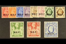 MIDDLE EAST FORCES  1943-47 "M.E.F." Overprints Complete Set, SG M11/M21, Never Hinged Mint. (11 Stamps) For More Images - Italian Eastern Africa