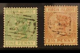 1879-80  Watermark Crown CC 1d And 2½d, SG 24/25, Good Used. (2 Stamps) For More Images, Please Visit Http://www.sandafa - British Virgin Islands