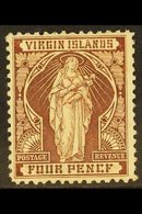 1899  4d Brown, Variety "FOURPENCF", SG 46a, Fine Mint And Very Scarce. For More Images, Please Visit Http://www.sandafa - Britse Maagdeneilanden