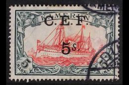 1915  5s On 5m Carmine And Black With "S" BROKEN AT TOP Variety, SG B13b, Very Fine Used With Duala Cds's Leaving The Va - Andere & Zonder Classificatie