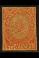 1860  2d Orange-vermilion, SG 10, Unused Without Gum, Four  Small Margins. CAT £600 For More Images, Please Visit Http:/ - Other & Unclassified