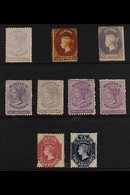 1857-1867 CHALON TYPES.  UNUSED GROUP On A Stock Card, A Few Regummed, Includes 1857-64 ½d Perf 12½, 1861-64 5d Clean-cu - Ceylon (...-1947)