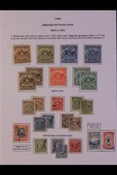 TELEGRAPH STAMPS COLLECTION  A Single Album Page & A Stock Card With 40 Mint & Used Stamps Plus A 1886 Santiago Printed  - Chile