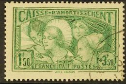 1931  1.50f+3.50f Green Sinking Fund (Yvert 269, SG 493), Very Fine Cds Used, Fresh. For More Images, Please Visit Http: - Other & Unclassified