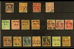 HOI - HAO  1901-1906 USED SELECTION On A Stock Card. Includes 1901 25c, 30c & 50c Plus A 5f Forgery, 1903-04 Range To 40 - Other & Unclassified