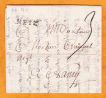 1773 - Marque Postale METZ, Moselle Sur Lettre Pliée Avec Correspondance Vers Nancy, Meurthe Et Moselle - 1701-1800: Vorläufer XVIII
