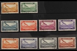 SYRIA  1934 Air Post Set (Farman F.190 Over Bloudan), Yv 60/69, SG 290/299, Very Fine Used (10 Stamps) For More Images,  - Other & Unclassified